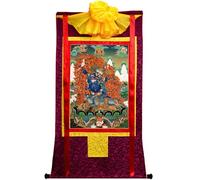 DARANCA Thangka Art - on the Bl Thangka - High-resolution Digital Giclee Print and Double Layer Hand Framed - Buddhist Tapestry Wall Hanging - 47"×32"(Frame Color 4)