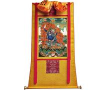 DARANCA Thangka Art - on the Bl Thangka - High-resolution Digital Giclee Print and Double Layer Hand Framed - Buddhist Tapestry Wall Hanging - 47"×32"(Frame Color 5)
