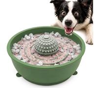 Darasal Lick Bowl for Large Dogs, 7.7 Inch Deep Slow Feeder with Removable Textured Ball, Suction Cup Base, Freezer Safe Silicone, Calming Enrichment for Bath, Grooming, Anxiety and Crate Time