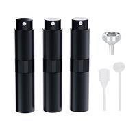 Darbermu 8ML Perfume Atomiser, Refillable Travel Atomiser Bottles Mini Portable Spray Aftershave Empty with Funnel and Refill Pump for Travel, Vacation (Black)