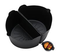 Darbermu Slow Cooker Liner, 2pcs Silicone Slow Cooker Divider Liners for Crockpot 6-7QT, Reusable Cookers Accessories for Home Kitchen (Black)