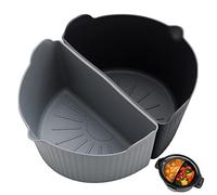 Darbermu Slow Cooker Liner, 2pcs Silicone Slow Cooker Divider Liners for Crockpot 6-7QT, Reusable Cookers Accessories for Home Kitchen (Black+Grey)