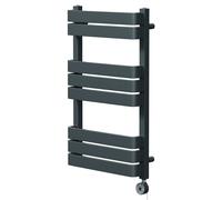 Darby Curved Digital Thermostatic Electric Heated Towel Rail | Anthracite | Mild Steel | 850mm x 500mm