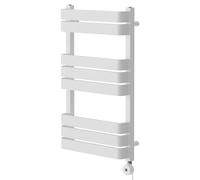 Darby Curved Digital Thermostatic Electric Heated Towel Rail | White | Mild Steel | 850mm x 500mm