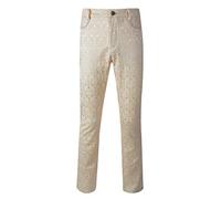 DarcChic Mens Trousers Pants Brocade VTG Gothic Aristocrat Steampunk (XL, Cream)