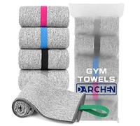 DARCHEN [5 Pack Gym Towels Accessories for Men, Quick Dry Sweat Towel for Workout Tennis Exercise, Microfiber Silver Ion Compact & Absorbent (5 Pack - Light Grey - Gym Towels, M - 40x80 CM)