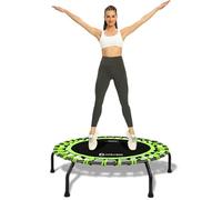 DARCHEN Mini Trampoline for Adults, Indoor Exercise Trampoline with Bungee for Safer Quieter Bounce [100 CM]