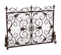 Darcie Black Brushed Gold Finish Wrought Iron Fireplace Screen by Great Deal Furniture