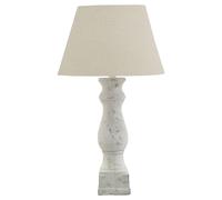 Darcy Antique Candlestick Linen Table Lamp (UK Plug) Hill Interiors White One Size