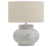 Darcy Antique Linen Table Lamp (UK Plug) Hill Interiors White One Size