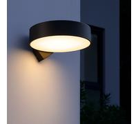 CGC Lighting Outdoor Wall Light Outside LED Ceiling Bulkhead Light Waterproof Shed Conservatory Garden Porch Patio Driveway Garage (Black Round)