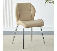 darcy faux leather dining chair in taupe with chrome legs