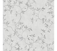 Darcy James Collection Japandi Leaf Scandinavian Minimalistic Style Textured Effect Wallpaper Perfect for Living Rooms, Romantic Bedrooms, Feature Walls Grey Muriva 173571