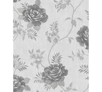 Darcy James Rosalind Floral Grey Wallpaper 173501