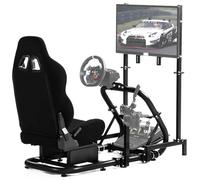 Dardoo G920 Racing Sim Cockpit with Monitor Stand and Seat Compatible with Logitech G29 G920 G923/Thrustmaster T248 T300/Fanatec GSL DD