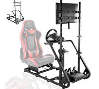 Dardoo Gaming Simulator Cockpit With Monitor Mount Fits for Logitech G923 G29 G920, Thrustmaster T80 T150 Racing Stand Compatible with Xbox One, PS4, PC, Without Wheel, Pedal, Handbrake and Seat