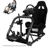Dardoo Racing Simulator Cockpit Frame with Real Blackseat Fits for Logitech G923 G29 G920, Thrustmaster, Fanatec, Xbox Adjustable Racing Wheel Stand, Not Included Wheel, Pedal and Handbrake