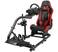 Dardoo Racing Simulator Cockpit with Seat Adjustable Frame and Seat Fit for Logitech G25 G27 G29 G920 G923, Thrustmaster T300, Fanatec Racing Steering Wheel Mount Without Wheel, Handbrake and Pedals