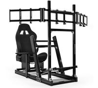 Dardoo Racing Simulator Cockpit with Three-Screen Display Mount and Seat, Compatible with G923, G29, G920, and T300RS,Shift lever Handbrake and Pedals are Not Included