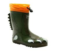 Dare 2B Childrens/Kids Mudplay Dinosaur Wellingtons - Dark Khaki/Rusty Orange - Dark Khaki/Rusty Orange - 3 UK