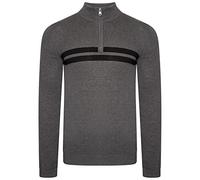 Dare 2b Elite Mens Unite Us Quarter Zip Knitted Sweater, High Neck Fitted Jumper Pullover - Perfect Midlayer for Outdoors, Walking, Hiking & Camping Charcoal Grey/Black