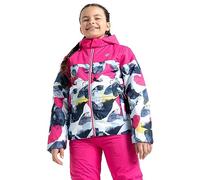 Dare 2b Girls Liftie Full Zip Padded Waterproof Ski Jacket, Pure Pink/Quiet Blue Abstract, 11-12 Years
