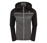 Dare 2b Herald Women's Zip-Up Knitwear Hooded Sweatshirt, Black/Charcoal Grey, FR: 3XL (Manufacturer's Size: 20)