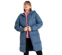 Dare 2b Indulgent Jacket Womens Long Coat Jacket water repellent recycled fabric - full zip with 2 low zipped pockets, hood and elasticated cuffs