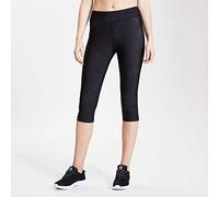 Dare 2b Influential' Lightweight Quick Drying Flat Lock Seams High Stretch Active 3/4 Tight Trousers - Black Molecular, 14