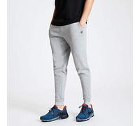 Dare 2b Mens Modulus Drawcord Joggers in Light Grey Jersey Cotton | Soft to wear with Ribbed Cuffed Hems