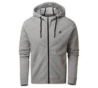 Dare 2b Mens Modulus Full Zip Hoodie in Light Grey Jersey Cotton Jacket | Soft to wear with Ribbed Cuffs