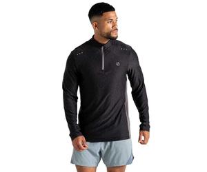 Dare 2b Mens Power Up Jersey Stretch Midlayer Yoga Shirt, Black Marl, XS EU