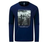 Dare 2b Men's The Men's Overdrive Long Sleeve Tee - Made from Naturally Breathable Cotton Jersey with A Graphic Print Shirt, Mens, Shirt, DMT529, Nightfall, L- Chest 42", (107cm)