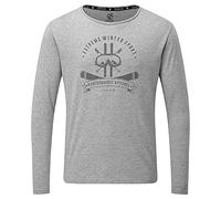 Dare 2b Men's The Men's Overdrive Long Sleeve Tee - Made from Naturally Breathable Cotton Jersey with A Graphic Print Shirt, Mens, Shirt, DMT529, Ash Grey, M- Chest 40", (102cm)