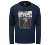 Dare 2b Men's The Men's Overdrive Long Sleeve Tee - Made from Naturally Breathable Cotton Jersey with A Graphic Print Shirt, Mens, Shirt, DMT529, Nightfall, XS- Chest 36", (92cm)