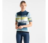 Dare 2b Full Zip Women's Navy Blue and Green Paint Print AEP Stimulus Jersey, Size: 16