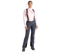 Dare 2b Womens Diminish Waterproof Ski Salopettes Pants, Scrim Lined & Adjustable Waist & Hem - Perfect for Winter Outdoors & Snow Sports Ebony Grey