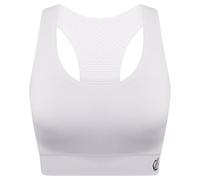 Dare 2b Womens Dont Sweat It Medium Impact Sports Bra, Seamless Q-WIC Antibacterial Fabric - Perfect for Activewear, Working Out & Yoga White/White