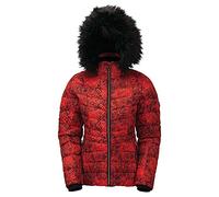 Dare 2b Women's Glamorize II Veste de ski isolante, imperméable respirante avec Capuche détachable et Jupe par-Neige Jackets Waterproof Insulated, Seville Red, FR : XS (Taille Fabricant : 8)