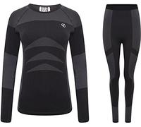 Dare 2b Womens InTheZone Wicking Quick Dry Baselayer Set, Black / Black, L