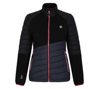 Dare 2B Womens Lexan Hybrid Padded Full-Zip Jacket in Colourblock - Black/Dark Grey Recycled Material - Size 8 UK