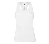 Dare 2b Womens Modernize II Lightweight Yoga Sports Mesh Vest | Sweat Wicking Antibacterial Quick Dry Fabric Tank Top for Working Out | Sleeveless Loose Stretchable Gym Shirt Activewear White