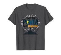 Dare to Be Drug-Free: Empowering Anti-Addiction Message T-Shirt, Men, Dark Heather Grey, 4XL