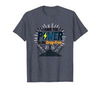Dare to Be Drug-Free: Empowering Anti-Addiction Message T-Shirt, Men, Heather Blue, M