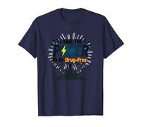 Dare to Be Drug-Free: Empowering Anti-Addiction Message T-Shirt, Men, Navy, L
