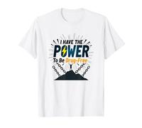 Dare to Be Drug-Free: Empowering Anti-Addiction Message T-Shirt, Men, White, S