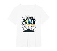 Dare to Be Drug-Free: Empowering Anti-Addiction Message T-Shirt, Women's Plus, White, 1X