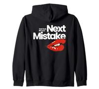 Dare to Risk: 'Your Next Mistake' Graphic Red Lips Flirt Zip Hoodie