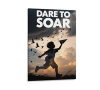 Dare to Soar Motivational Wall Art Inspirational Poster for Kids Room Or Classroom Decor Uplifting Quote Print for Growth Mindset Dream Big Wall Sign Gift 20x30inch Frame