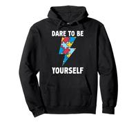 Dare Yourself Superhero Autistic Autism Awareness Support Pullover Hoodie